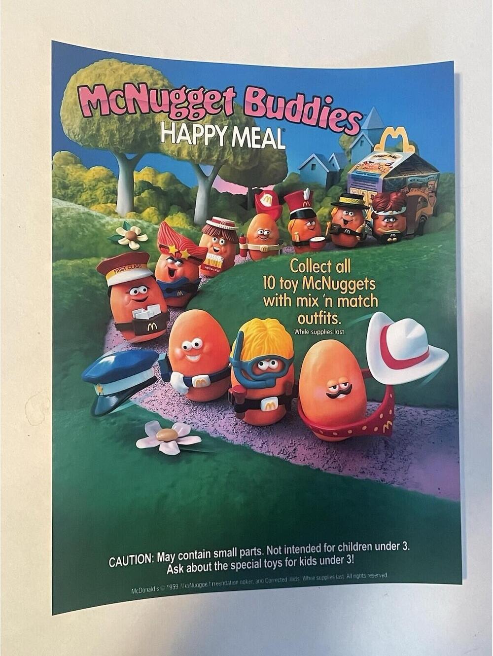 McDonalds McNugget Buddies Happy Meal REPRINT Display Ad Sign Poster McDonald’s